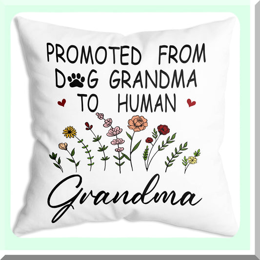 Grandma's Joyful Blessing Throw Pillow Covers - 18x18 Inch Baby Reveal Gift for Future Grandma - Mothers Day Pregnancy Announcement Gift