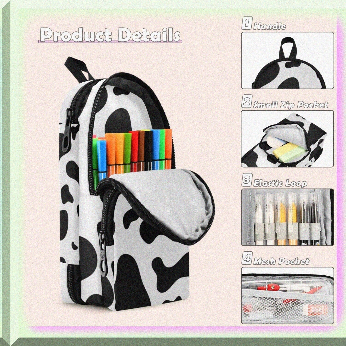 Big Capacity Schoolbag Shape Pencil Case with Compartments