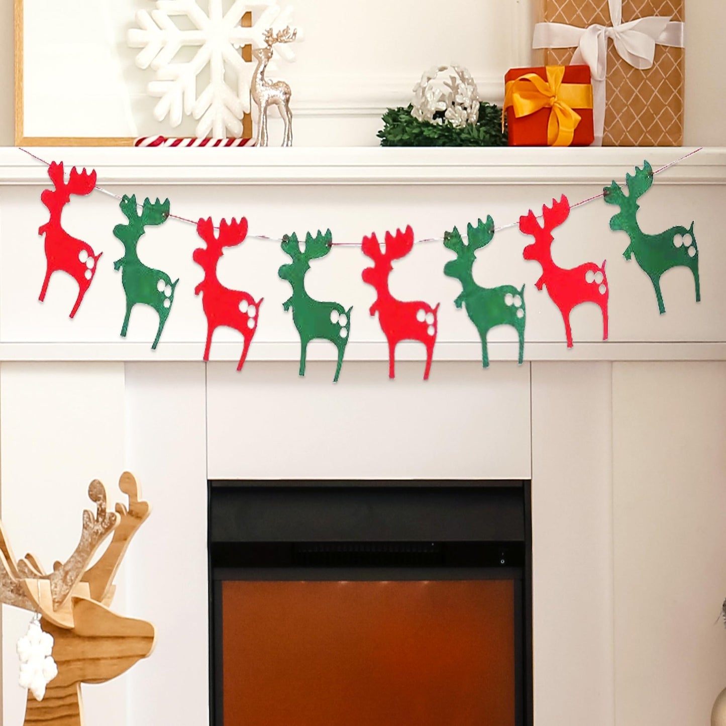 Reindeer Felt Garland for Holiday Decor