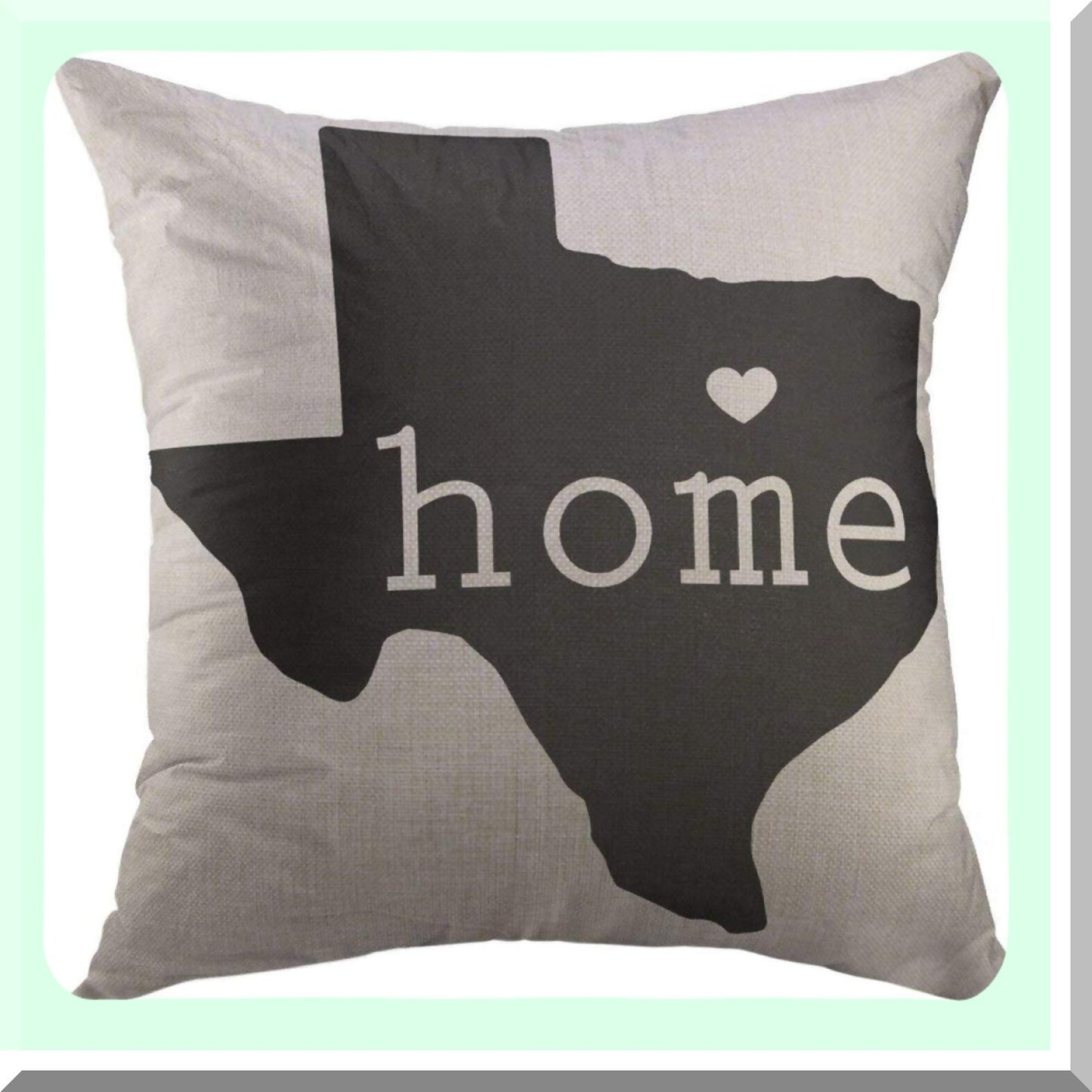 Texas Blue Map Decorative Pillow Cover - Couch Sofa Home Decor Case 18x18 Inch