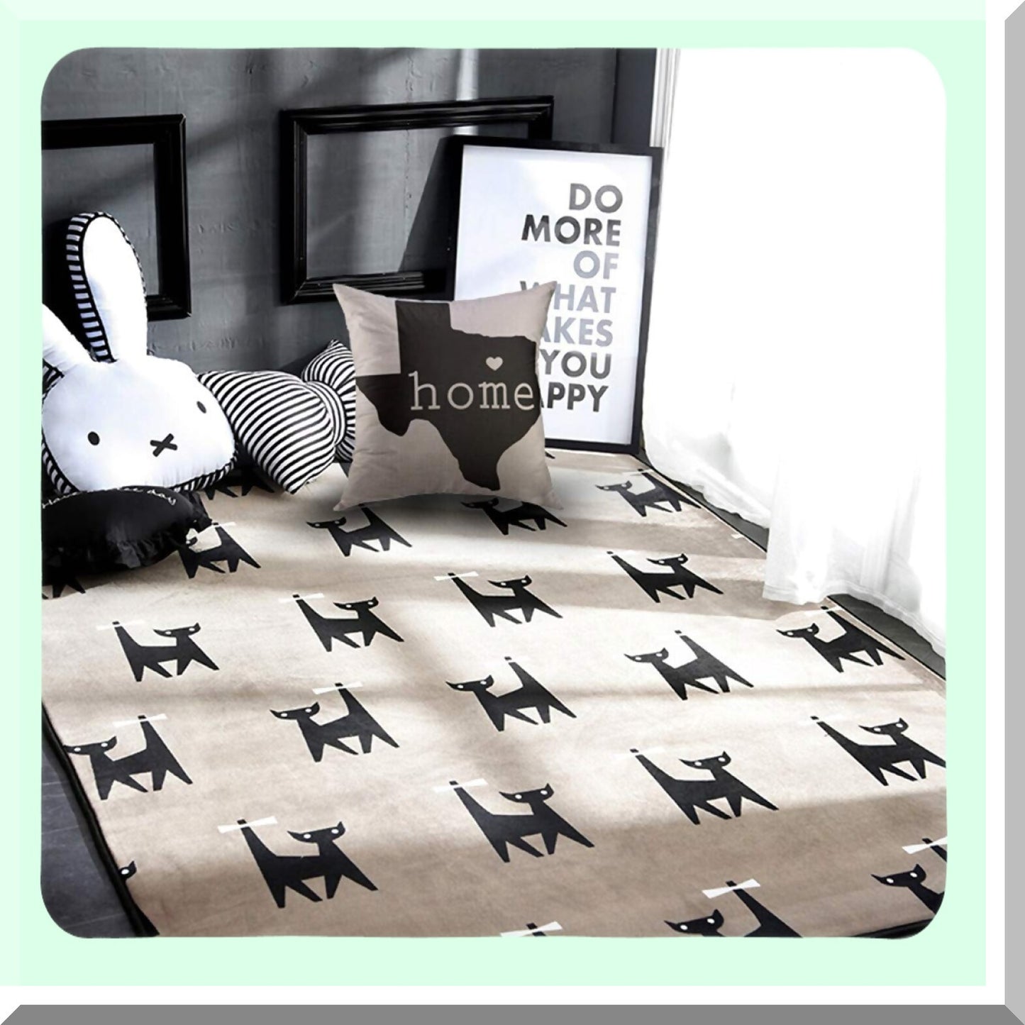 Texas Blue Map Decorative Pillow Cover - Couch Sofa Home Decor Case 18x18 Inch