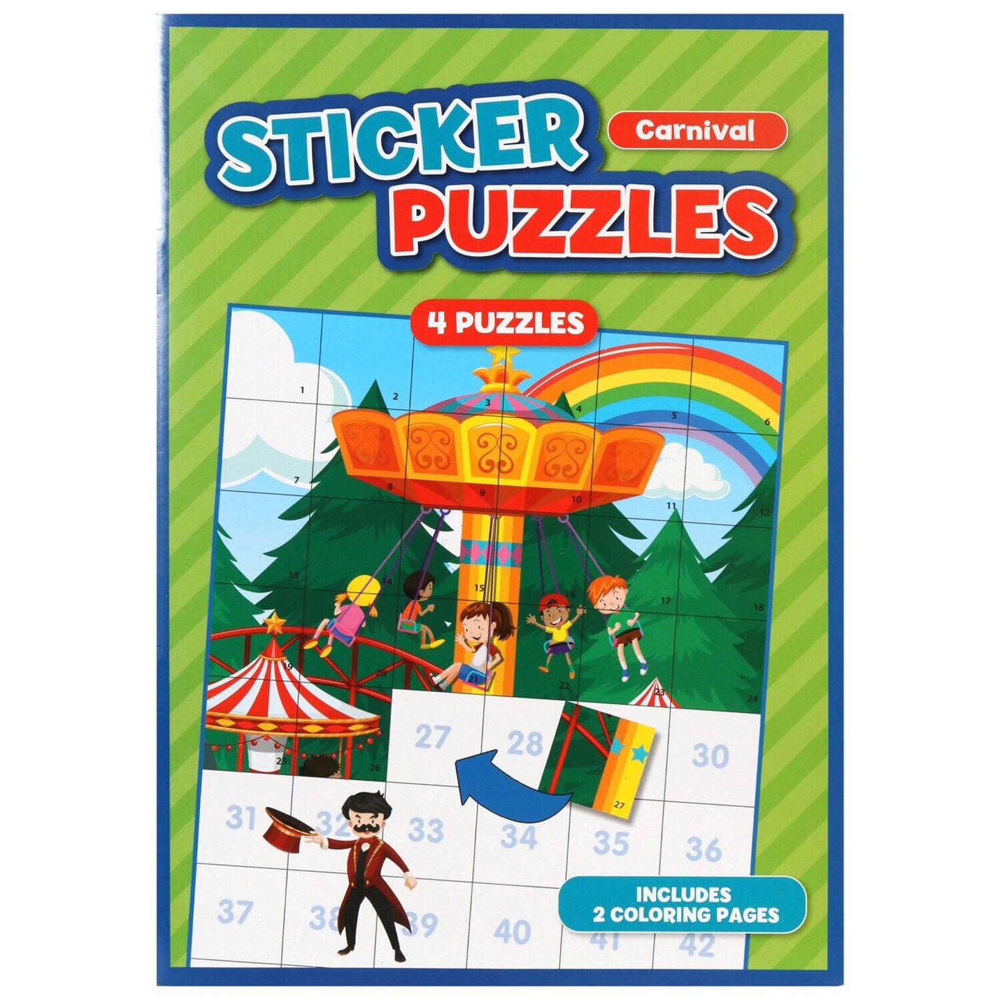 Kids Sticker Puzzle Books, 12 Pages (Pack of 24)