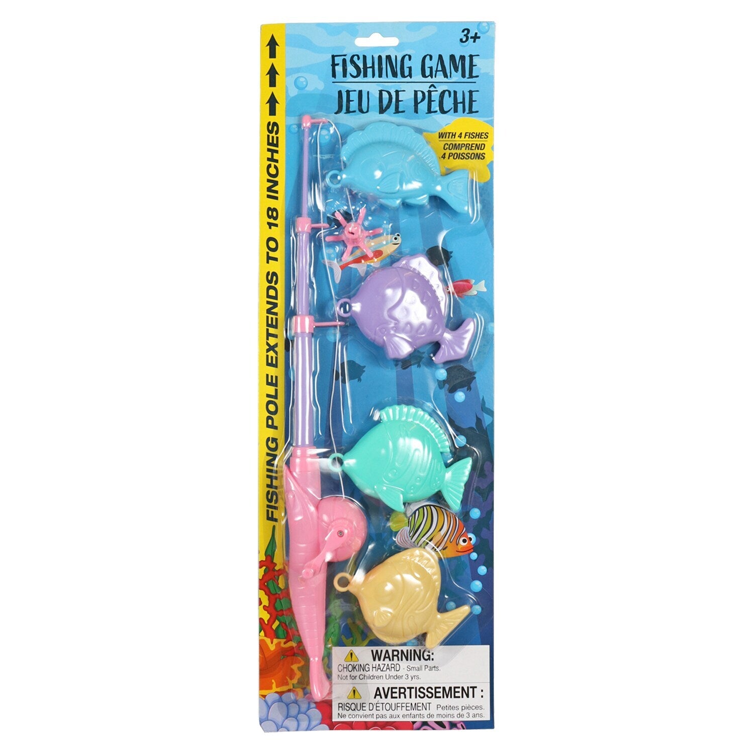 Fishing Game Sets with Four Fish, 18x2 in. (Pack of 24)