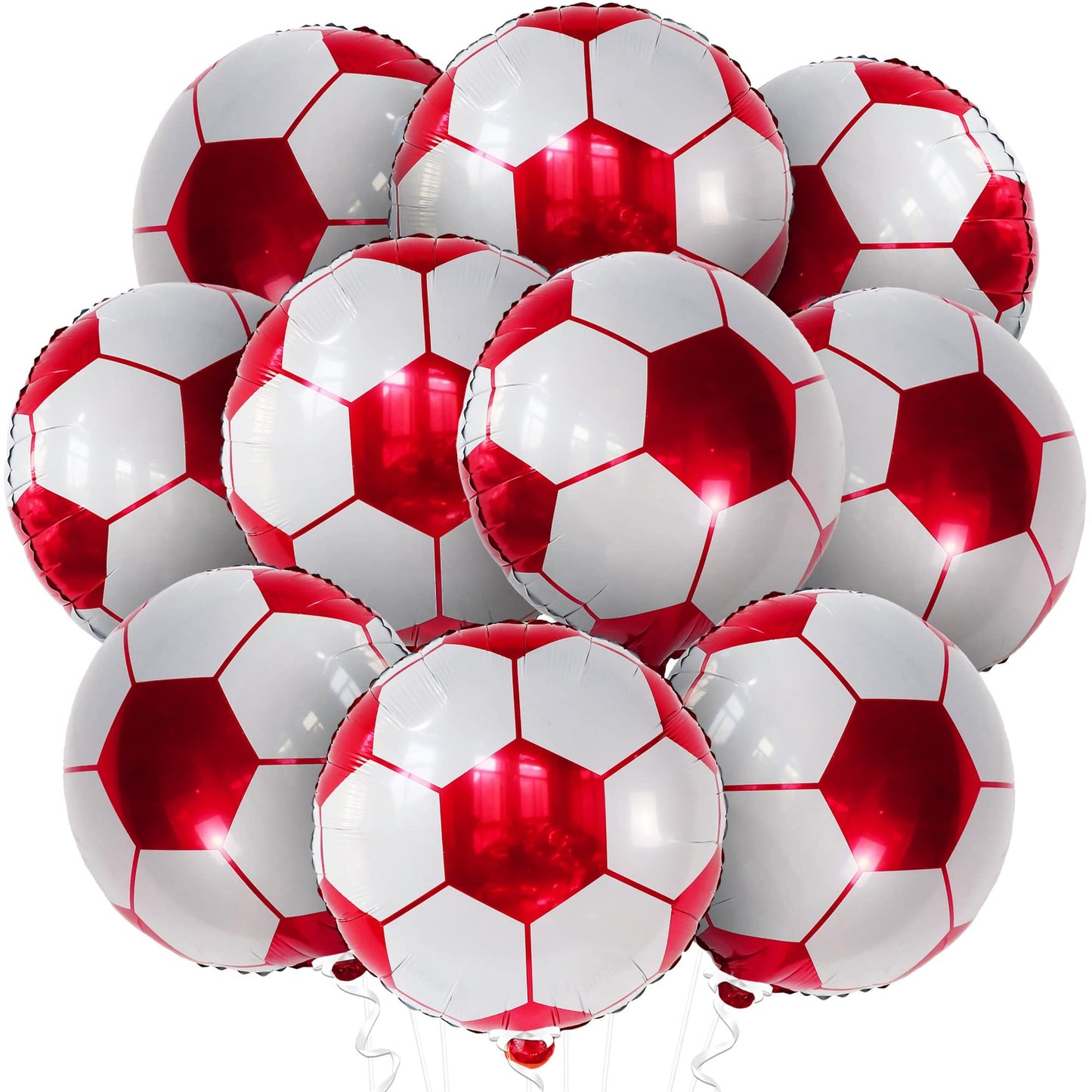 Red Soccer Balloons for Party Decorations 18 Inch Pack of 10