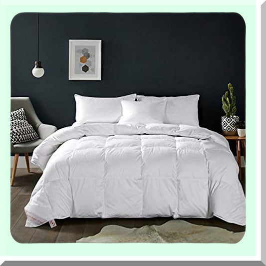 Breathable Microfiber Queen Comforter - Lightweight Quilted Duvet Insert with Corner Tabs - Soft Machine Washable Alternative Bedding - White, 90x90