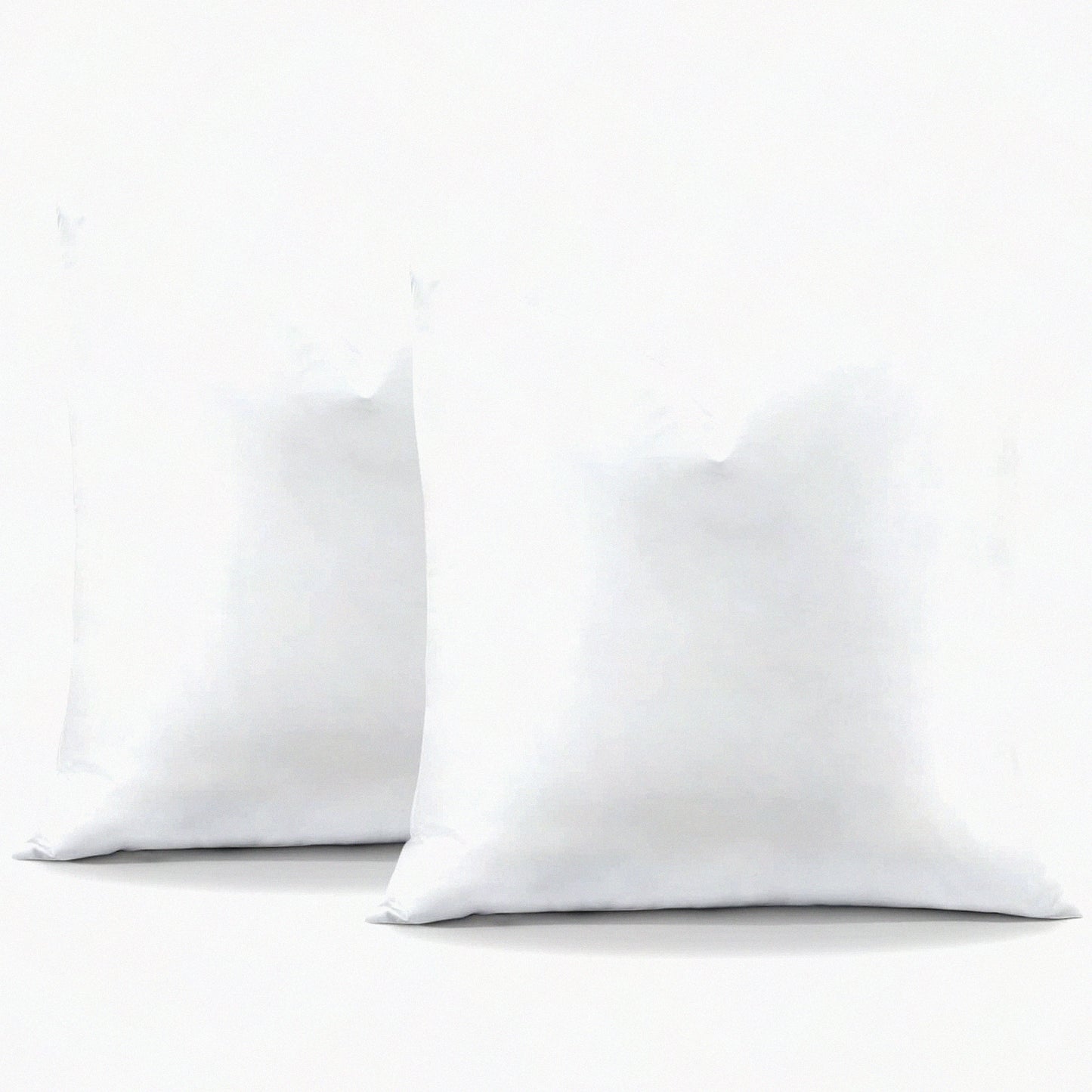 Fluffy Cotton Square Pillow Inserts - Set of 2 Soft Throw Pillows for Sofa Couch Bed, 18 x 18 Decorative Cushions - White