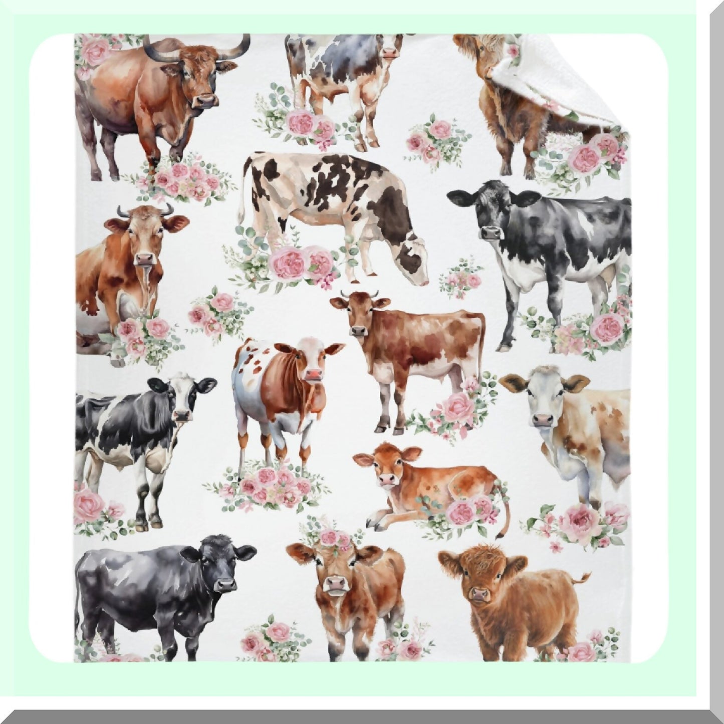 CozyCows Super Soft Flannel Blanket - Lightweight Throw for Kids & Adults, Perfect for Couch, Sofa, Bed, Camping, Travel - All Seasons 60"x80""