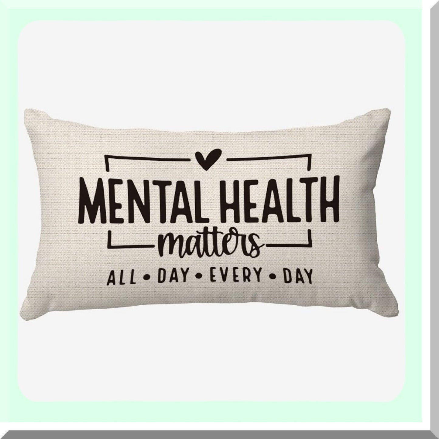 Mindful Moments Pillow Cover - Inspirational Psychology Gift for Mental Health Awareness - 12x20 Inch Home Decor for Therapy Office and Dorm Sofa Bed