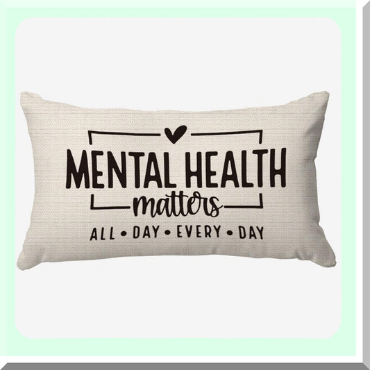 Mindful Moments Pillow Cover - Inspirational Psychology Gift for Mental Health Awareness - 12x20 Inch Home Decor for Therapy Office and Dorm Sofa Bed