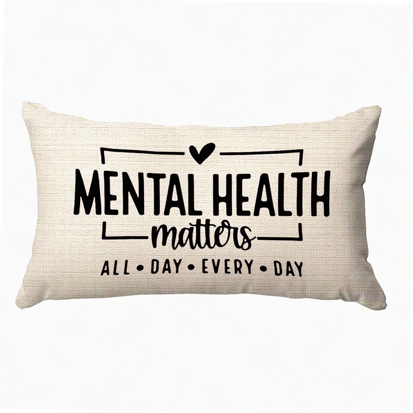 Mindful Moments Pillow Cover - Inspirational Psychology Gift for Mental Health Awareness - 12x20 Inch Home Decor for Therapy Office and Dorm Sofa Bed