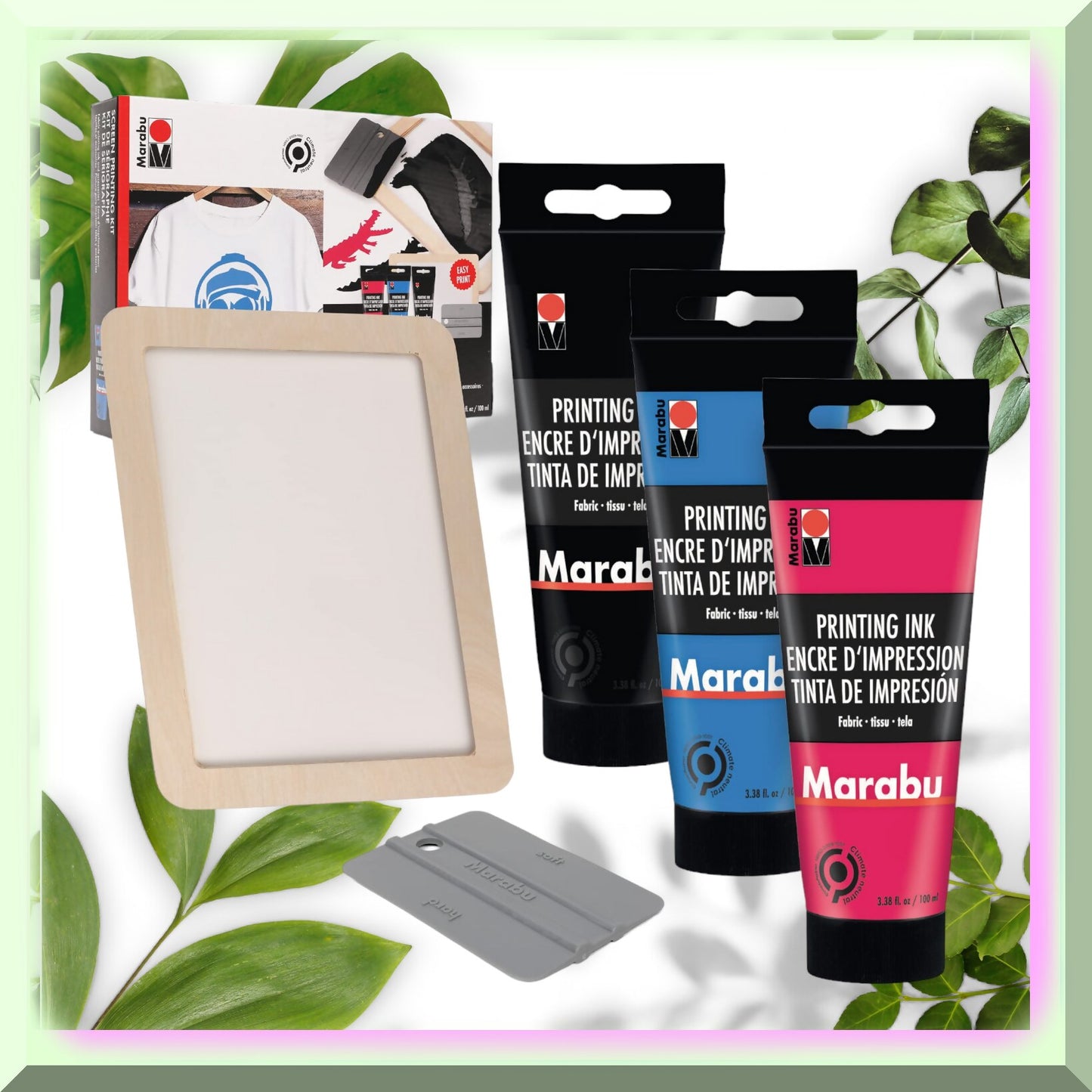 SilkMaster Screen Printing Kit with Reusable Frame and Ink