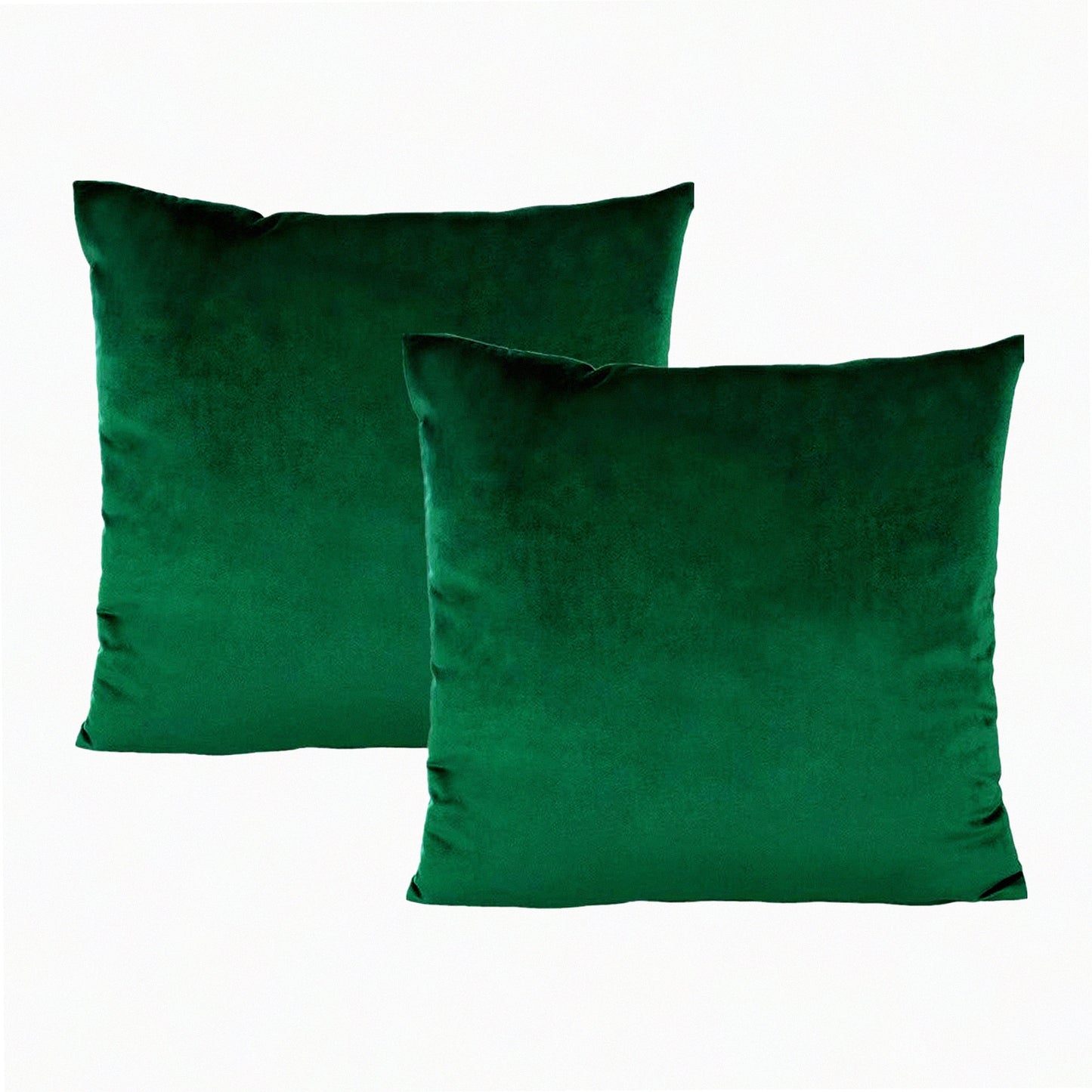 Emerald Dark Green Velvet Xmas Throw Pillow Covers - Set of 2 | Decorative Cushion Cases for Home, Car, Couch, Sofa, Bedroom, Office | 20x20 Decor