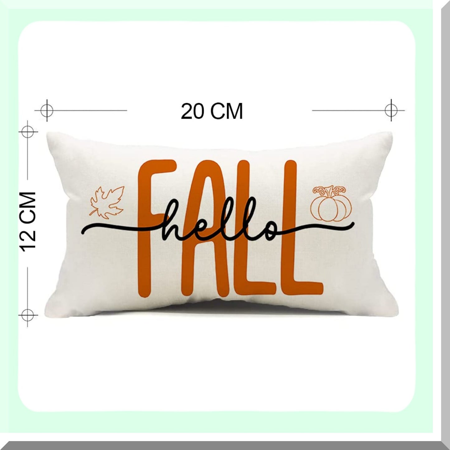 Autumn Harvest Decorative Pillow Cover Set - Fall Pumpkin Throw Pillow Covers 12x20 - Outdoor Fall Decorations for Home - Hello Fall Accent Pillows