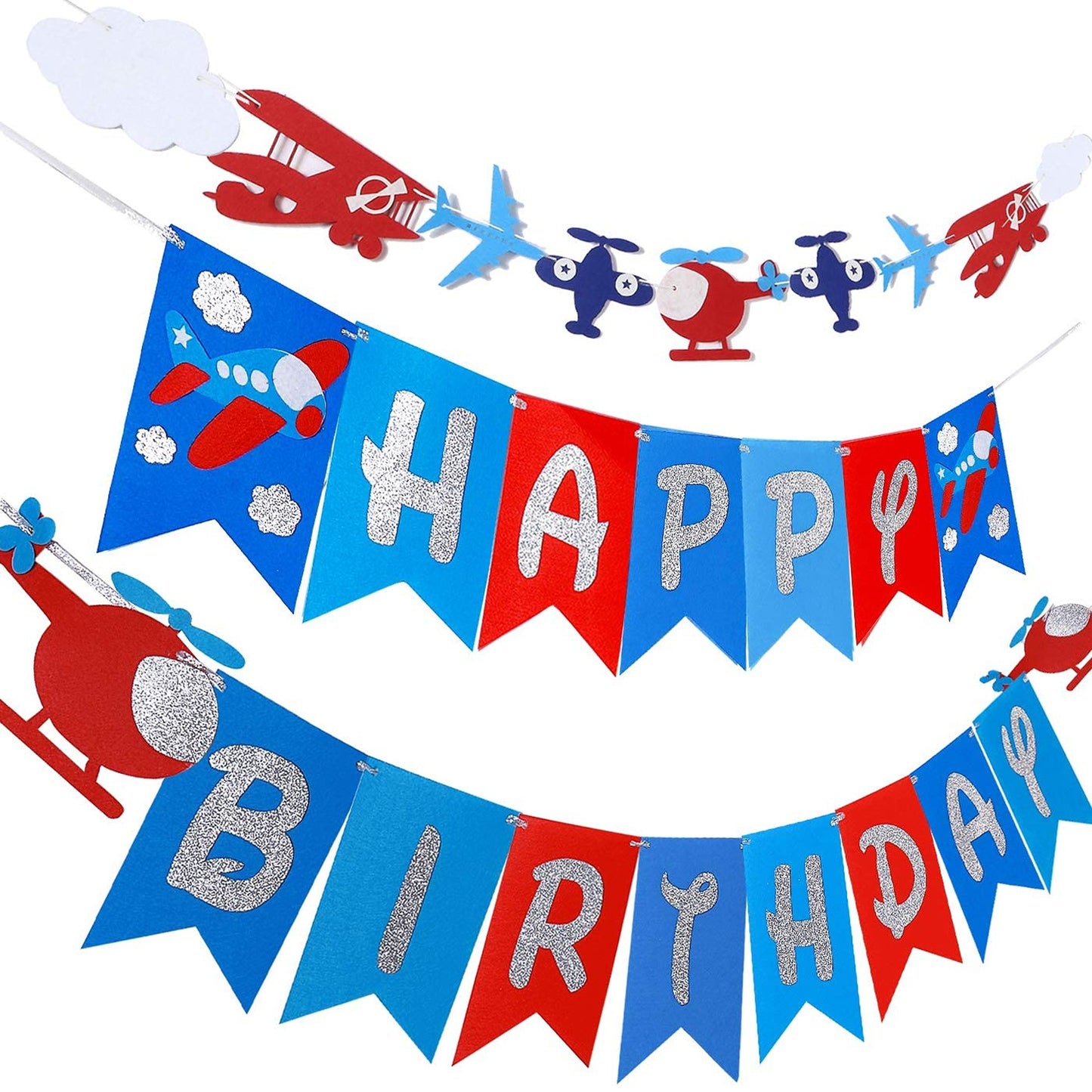 Airplane Birthday Banner Garland for Kids Party