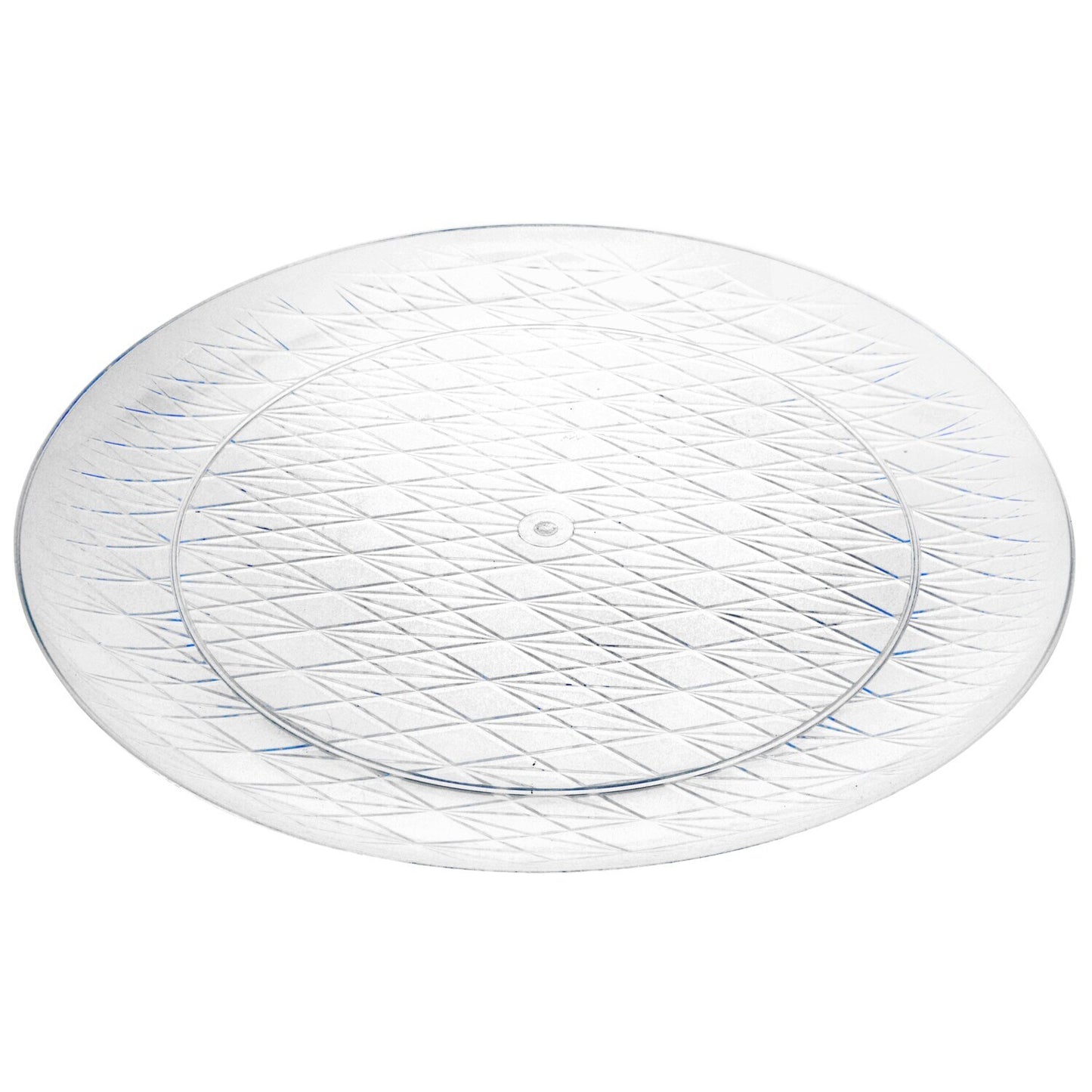 Large Round Crystal-Cut Plastic Trays, 14 in. (Pack of 4)