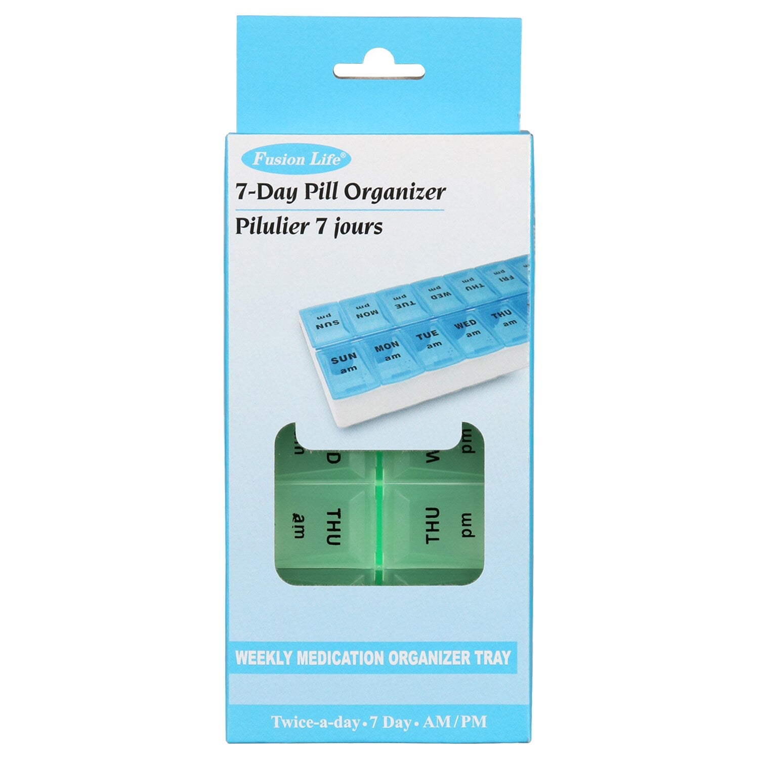 Fusion Life 7-Day Pill Organizers, 7x4x1.25-in. (Pack of 24)