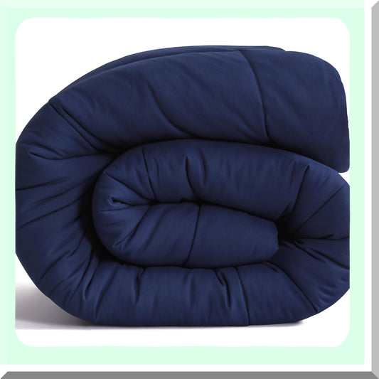 Navy Blue All Season Down Alternative Comforter - Quilted Duvet Insert with Corner Tabs for Queen Bed - Soft & Machine Washable Bedding Comforter