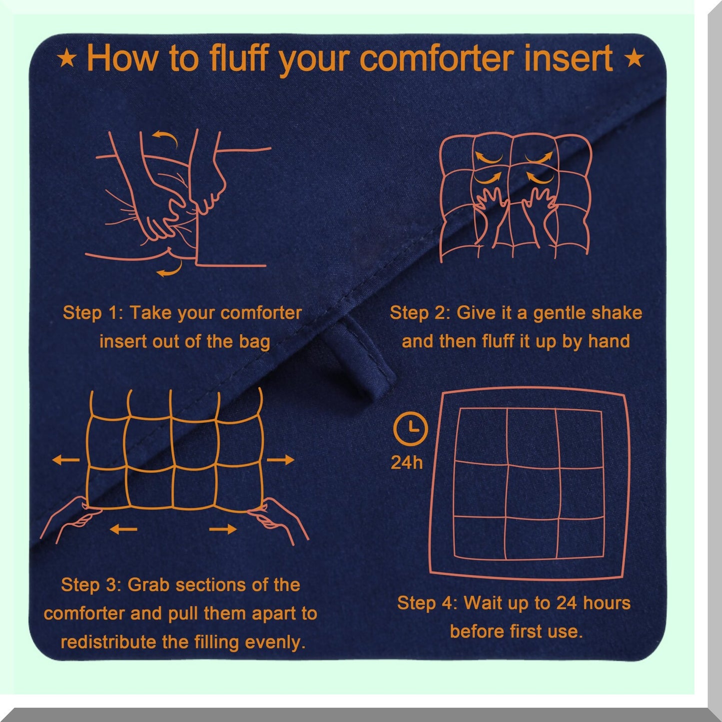 Navy Blue All Season Down Alternative Comforter - Quilted Duvet Insert with Corner Tabs for Queen Bed - Soft & Machine Washable Bedding Comforter