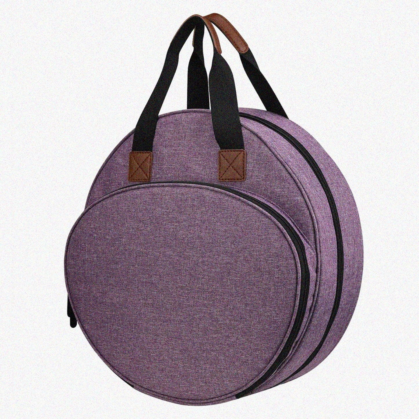 Purple Cross Stitch Storage Bag with Zipper Pockets