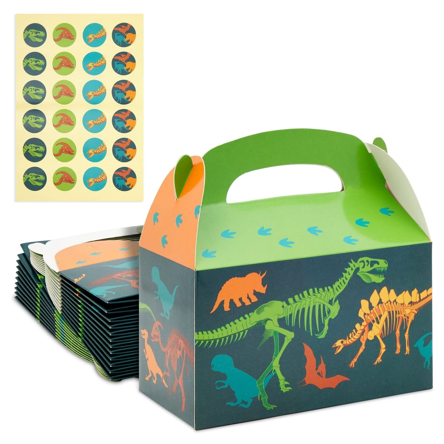 Dinosaur Treat Boxes with Stickers for Kids' Parties
