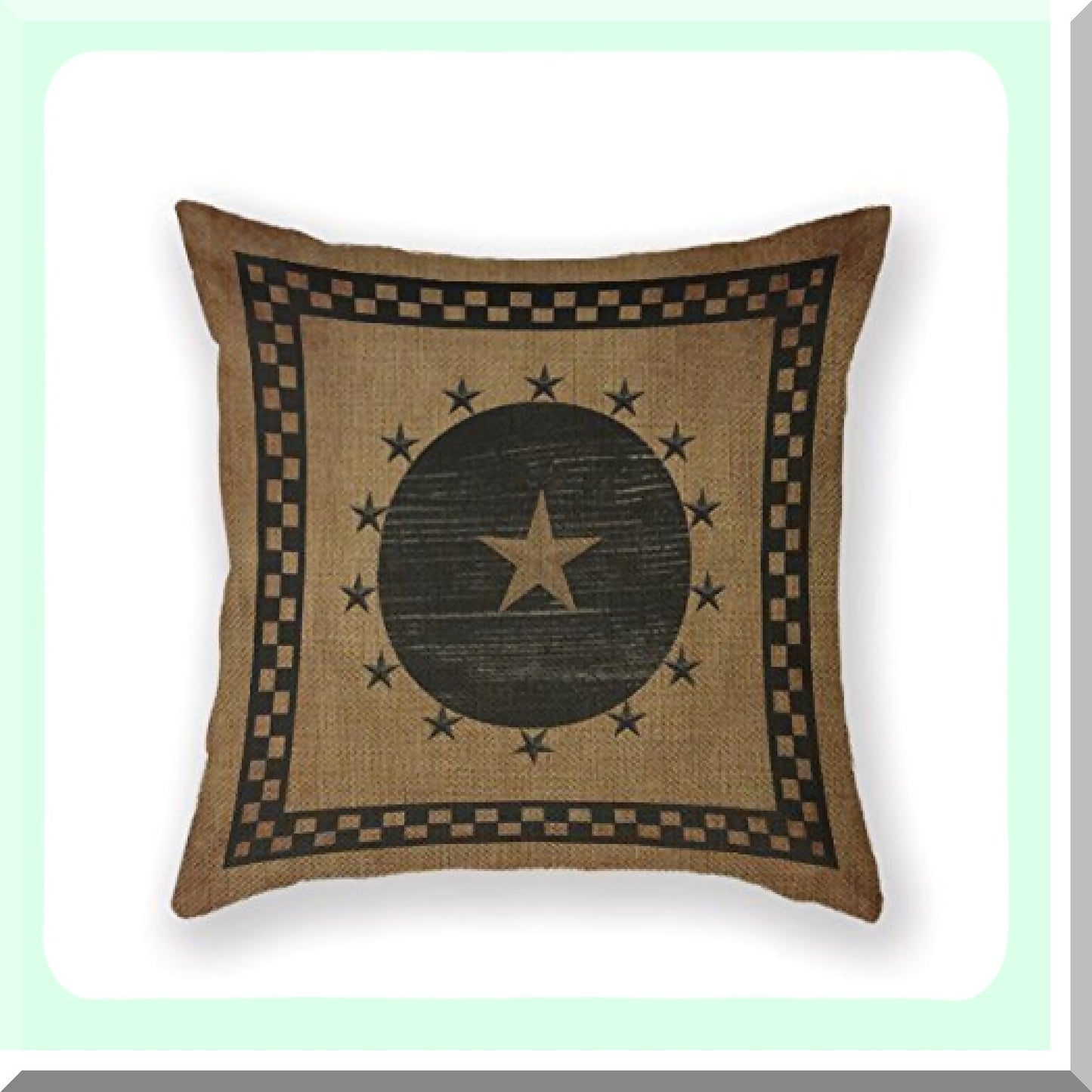 Country Charm Pillowcase - Primitive Folk Square Cushion Cover (16x16inch)