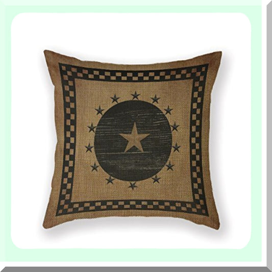Country Charm Pillowcase - Primitive Folk Square Cushion Cover (16x16inch)