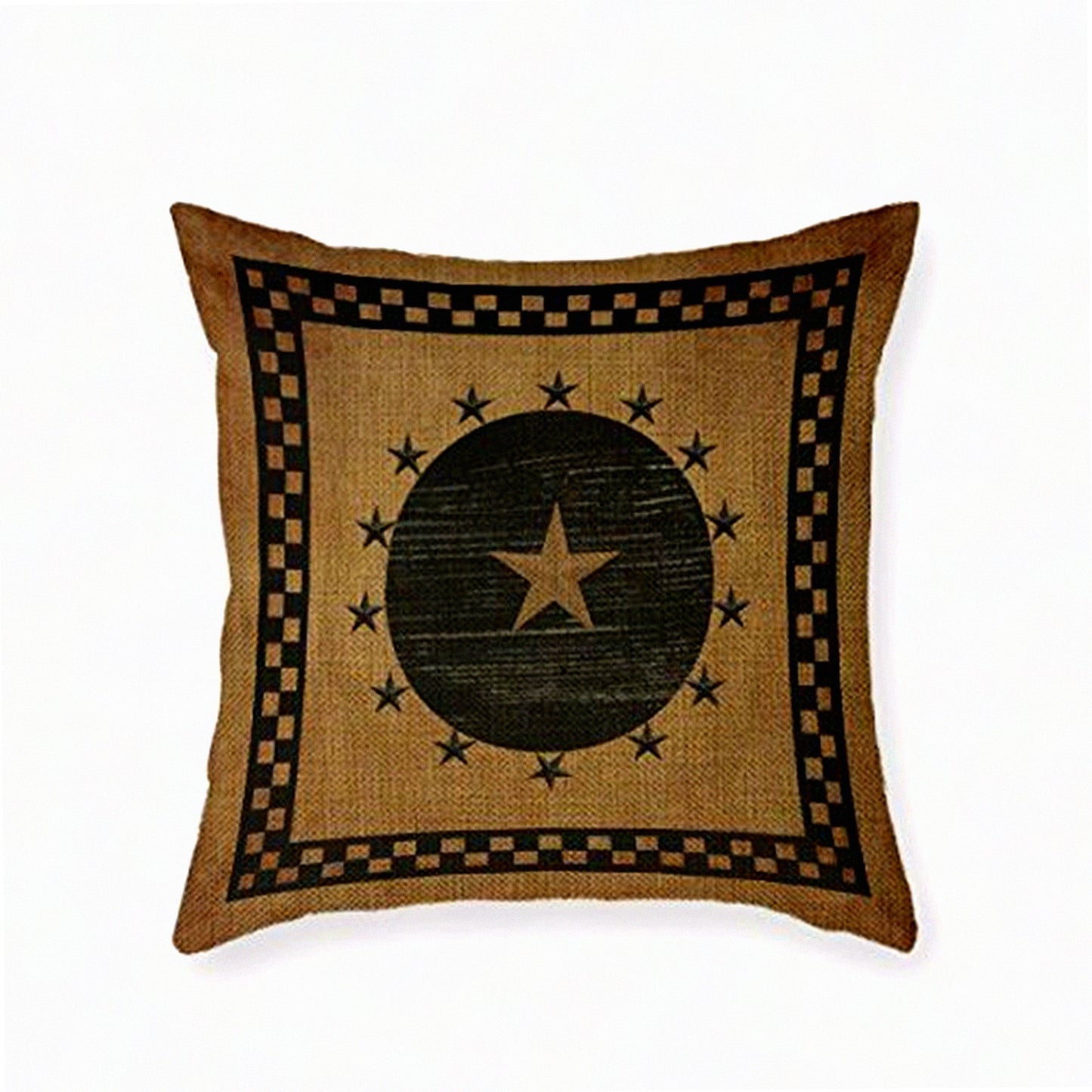 Country Charm Pillowcase - Primitive Folk Square Cushion Cover (16x16inch)