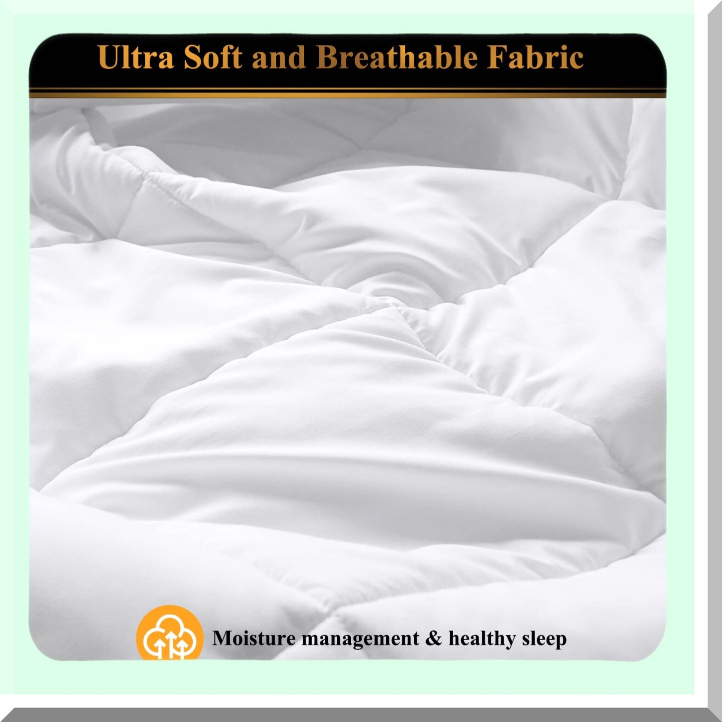 Luxury Peach Fabric Quilted Comforter - Queen Size All-Season Duvet Insert, Light Weight 350gsm Down Alternative Fiber, Hotel Quality Machine Washable Bedding