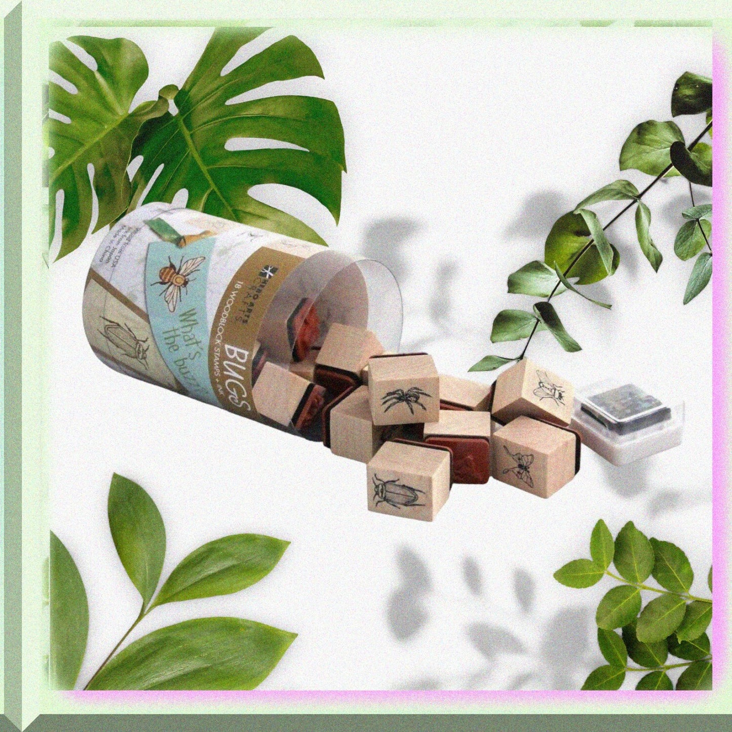 Ink n' Stamp Wood Sets Bugs with Ink Cube