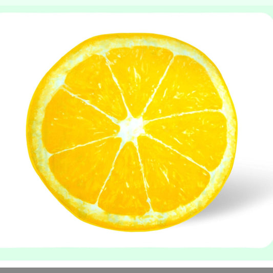 Sunny Comfort Lemon Slice Fleece Throw Blanket - 60 Inch Cozy Round Design