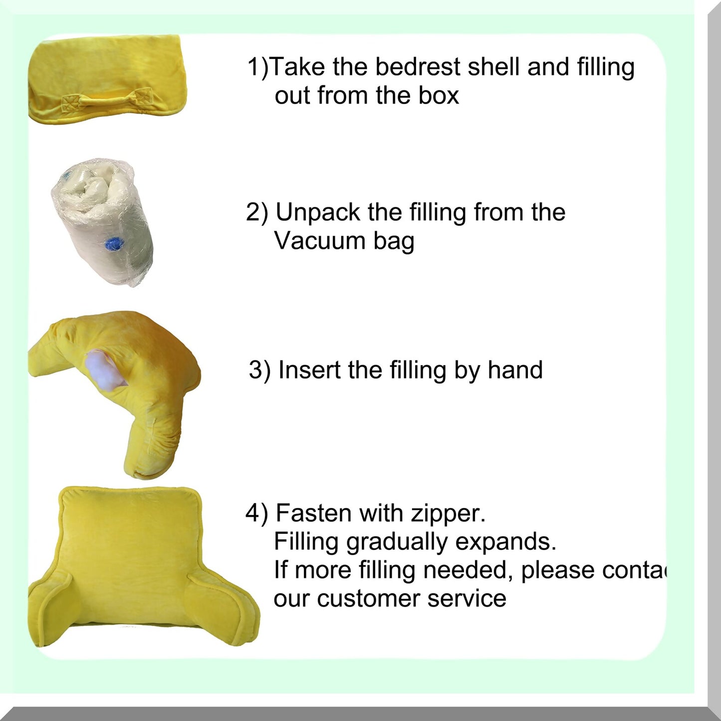 Ultimate DIY Bedrest Lounger Pillow Kit - Backrest Reading Cushion with Arm Pockets, Easy Assembly, Lemon Curry Color, 20" x 18" x 17"