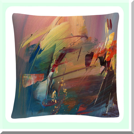 Garden Bliss Multicolor Throw Pillow - 16" X 16" Decorative Cushion for Home Decor, Floral Pattern, Soft Fabric, Living Room Accent Piece