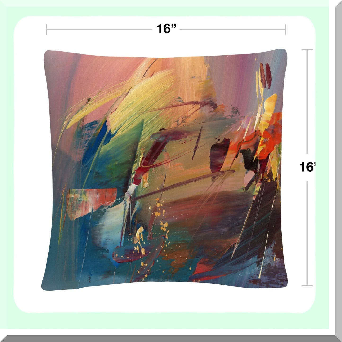 Garden Bliss Multicolor Throw Pillow - 16" X 16" Decorative Cushion for Home Decor, Floral Pattern, Soft Fabric, Living Room Accent Piece