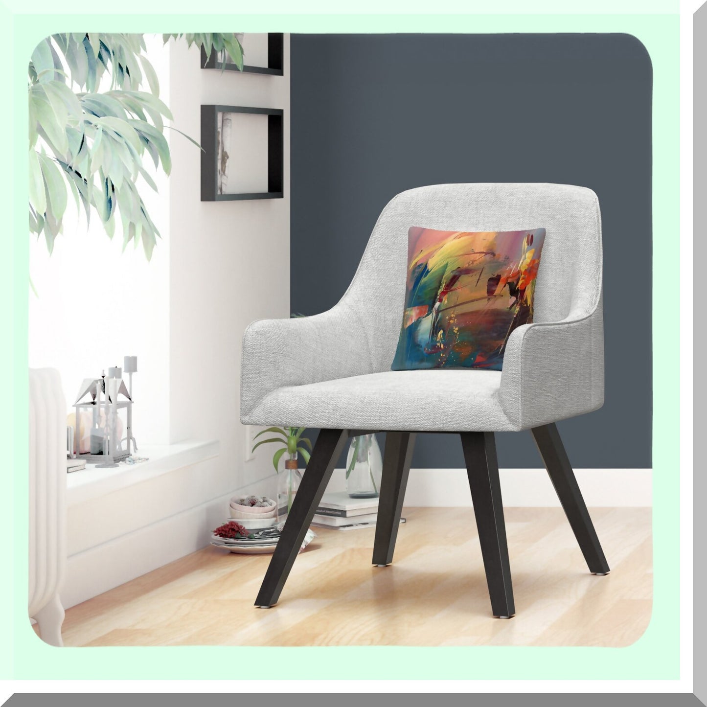 Garden Bliss Multicolor Throw Pillow - 16" X 16" Decorative Cushion for Home Decor, Floral Pattern, Soft Fabric, Living Room Accent Piece