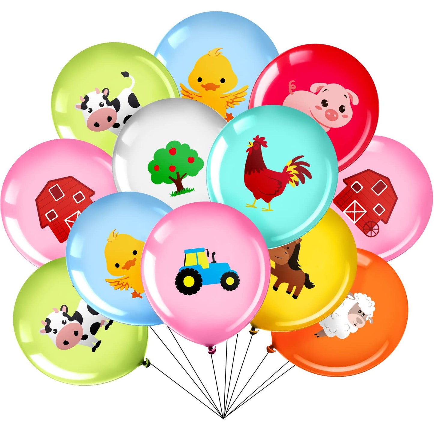 36 Pack Farm Balloons for Kids Party Decorations