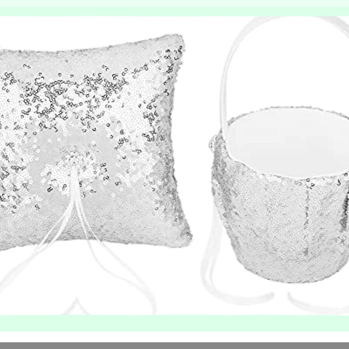 Flower Girl Basket and Ring Pillow Set for Wedding
