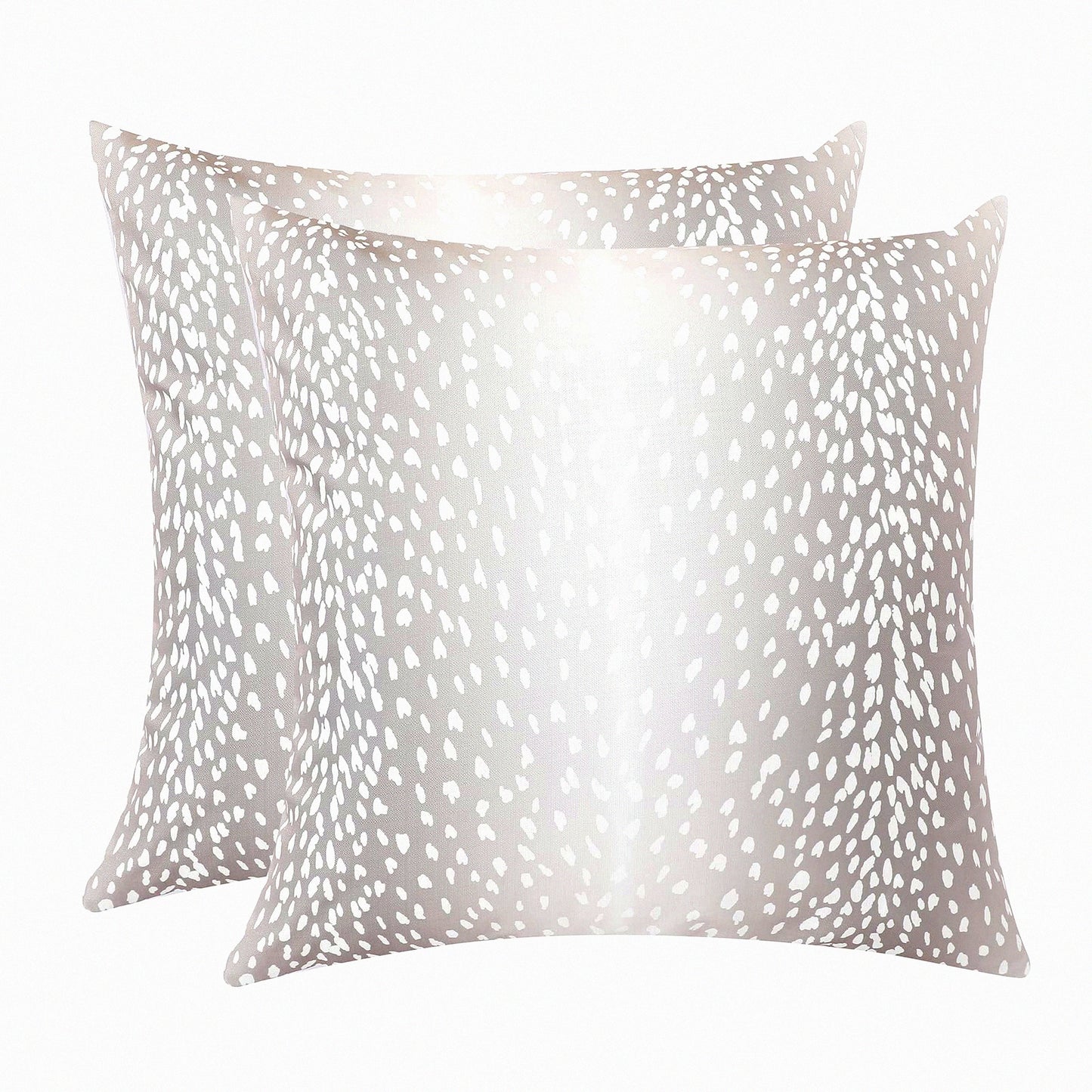 Fawn Linen Antelope Pillow Covers - Set of 2, 26x26 Inch Soft Animal Print Euro Throw Pillow Cases for Couch Sofa Bedroom Decor - Purple Accent