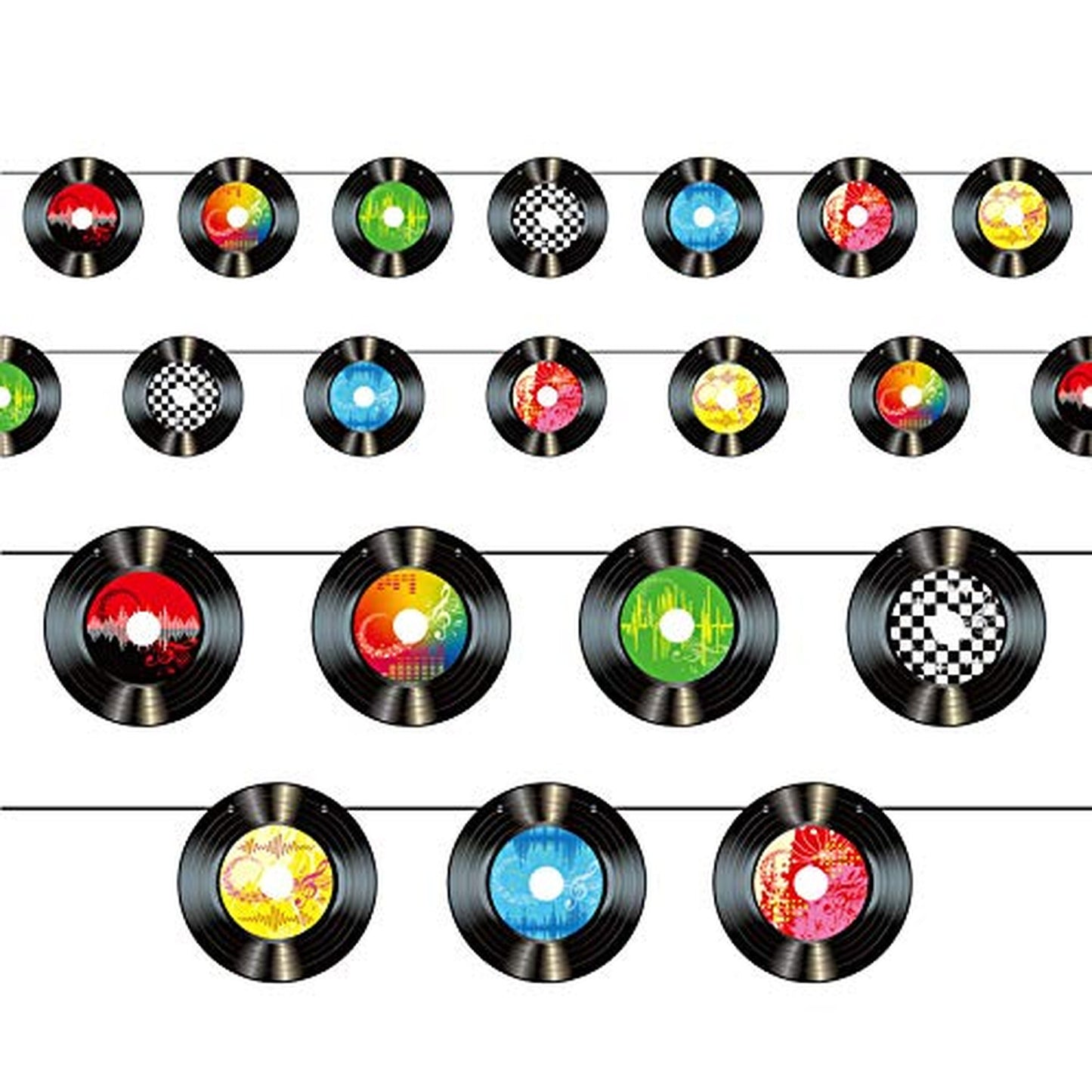 1950s Rock and Roll Party Decorations Record Cutouts Pack