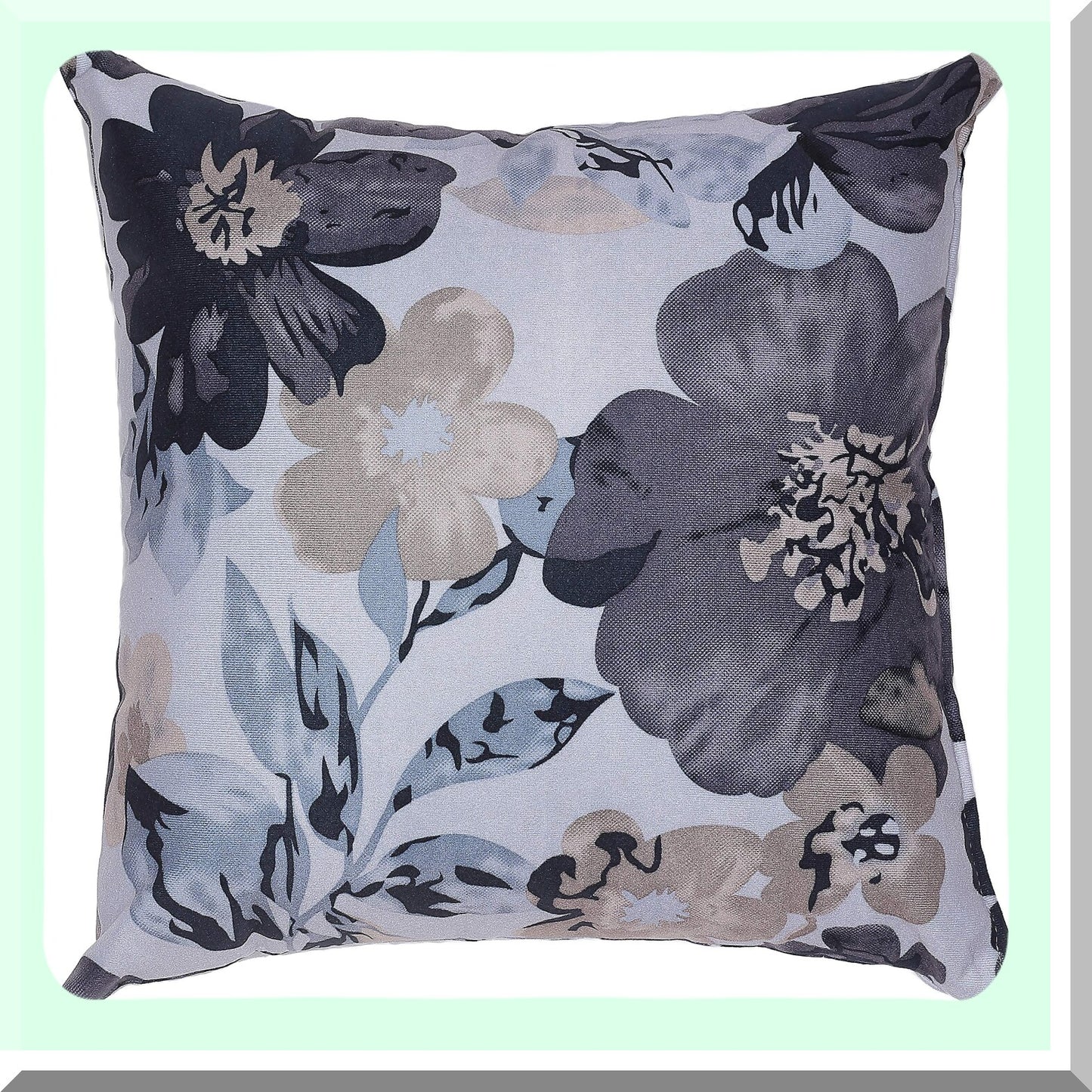 Velvet Blue Bliss Square Pillow - Soft Decorative Accent with Insert - 16" x 16" - Plush Cushion for Home Décor - Elegant Throw Pillow