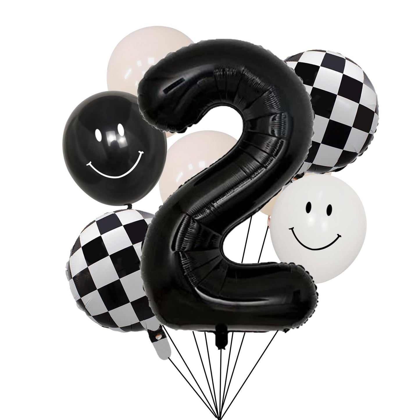 Black and White Balloon Set for 2nd Birthday Party