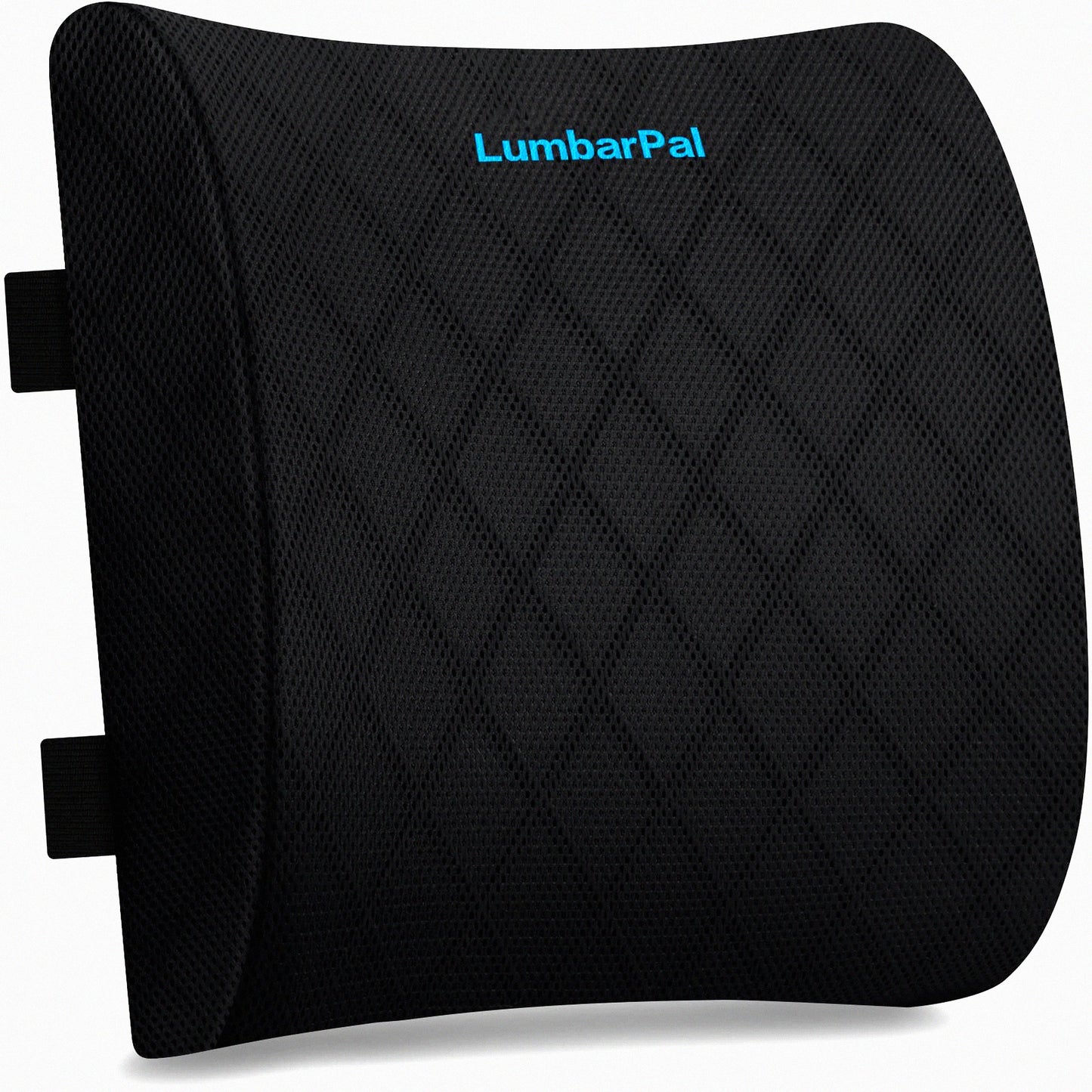 ErgoFlex Lumbar Support Pillow - Memory Foam Back Support Cushion for Office Chair, Car, Gaming - Adjustable Straps, Improve Posture, Relieve Back Pain - Black