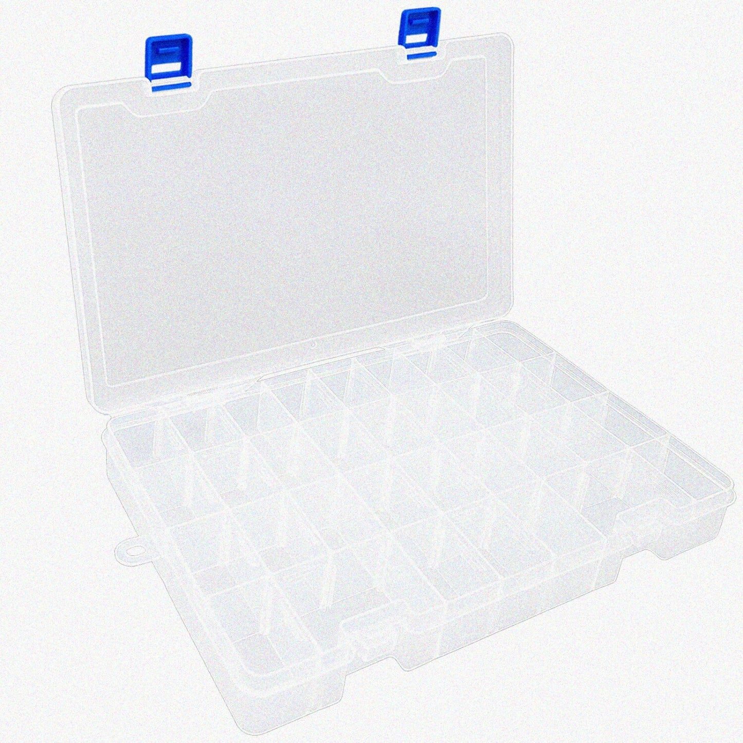 Plastic Organizer Container with 34 Adjustable Dividers, White