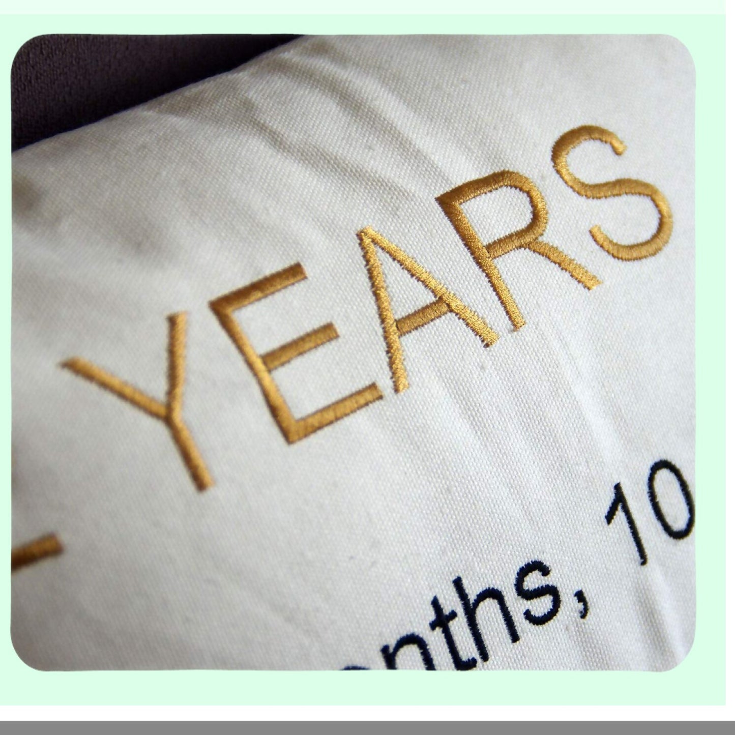 Anniversary Embroidered Decorative Throw Pillow Cover - 2 Year Marriage Celebration - 18x18 Inches - Home Decor - Cover Only