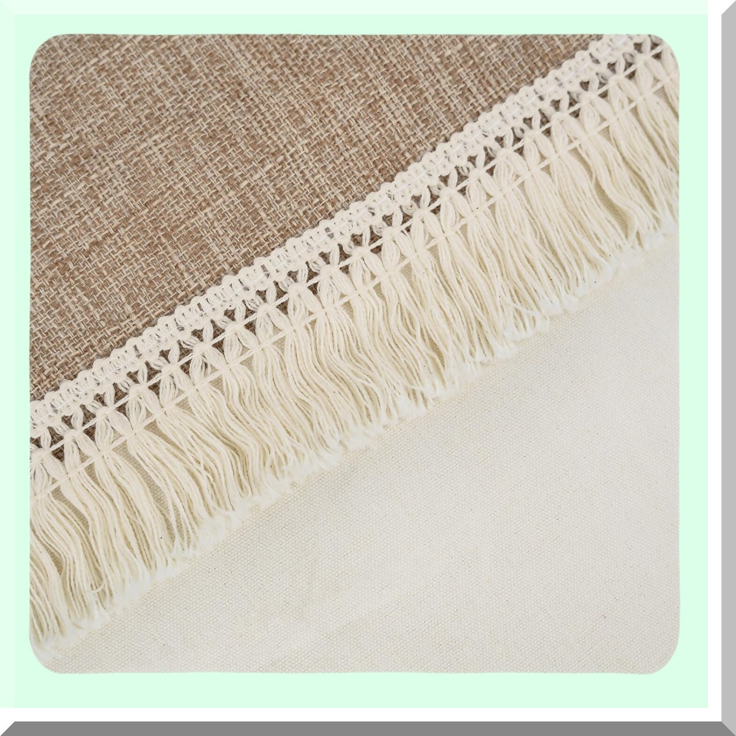 Boho Linen Patchwork Farmhouse Cushion Covers - Natural Linen Pillow Shell with Tel Trim - Decorative Sofa Bedroom Pillow Covers