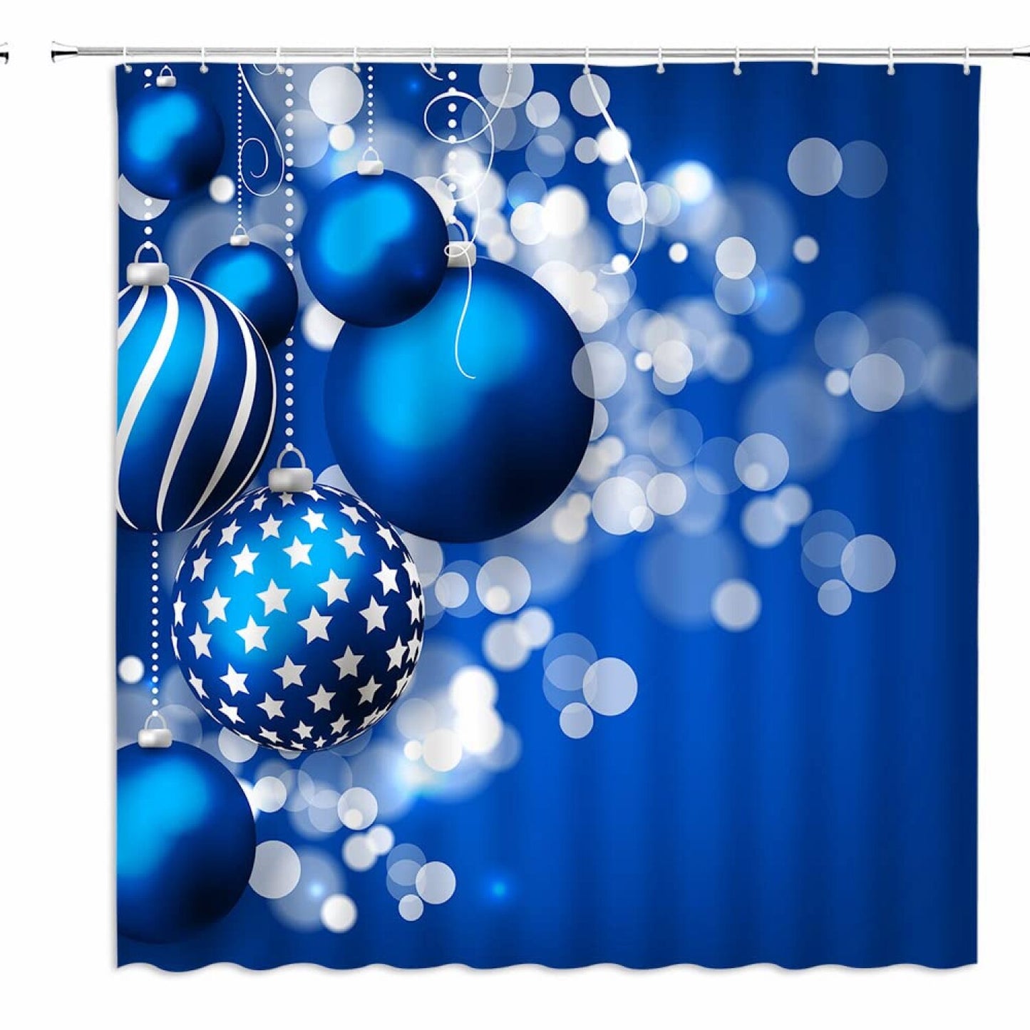 Blue Balls Fantasy Winter Shower Curtain 70" x 70"