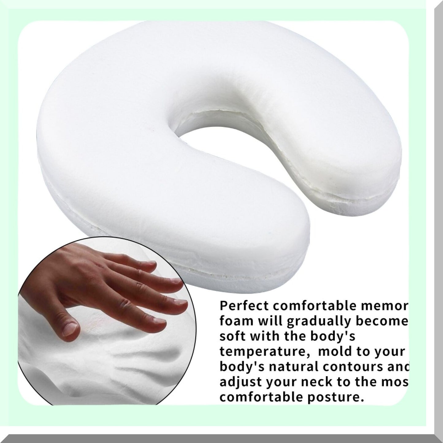 MemoryFoam U-Shape Neck Support Pillow - Comfortable Head Cushion for Travel, Office, Car, Outdoors & Home - Pink Restful Pillow