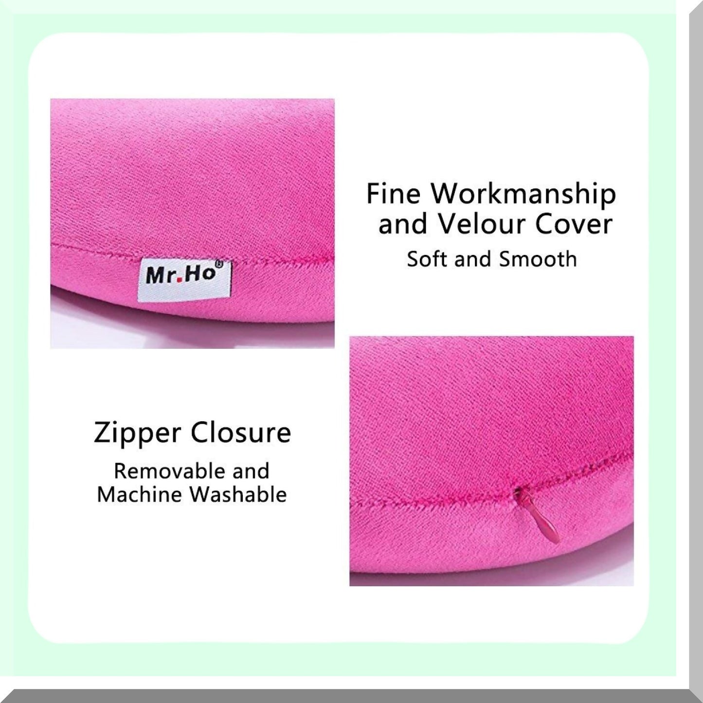 MemoryFoam U-Shape Neck Support Pillow - Comfortable Head Cushion for Travel, Office, Car, Outdoors & Home - Pink Restful Pillow