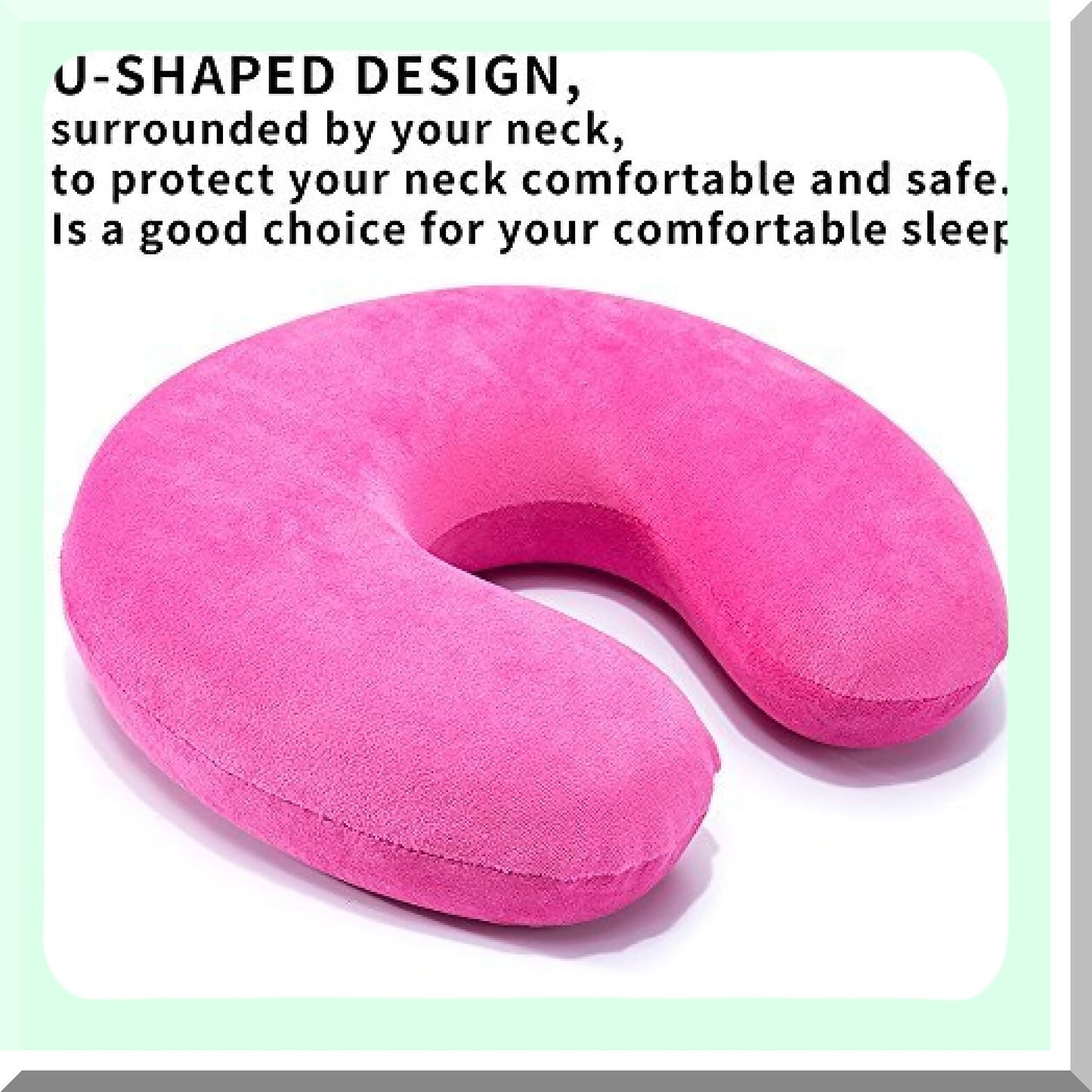 MemoryFoam U-Shape Neck Support Pillow - Comfortable Head Cushion for Travel, Office, Car, Outdoors & Home - Pink Restful Pillow