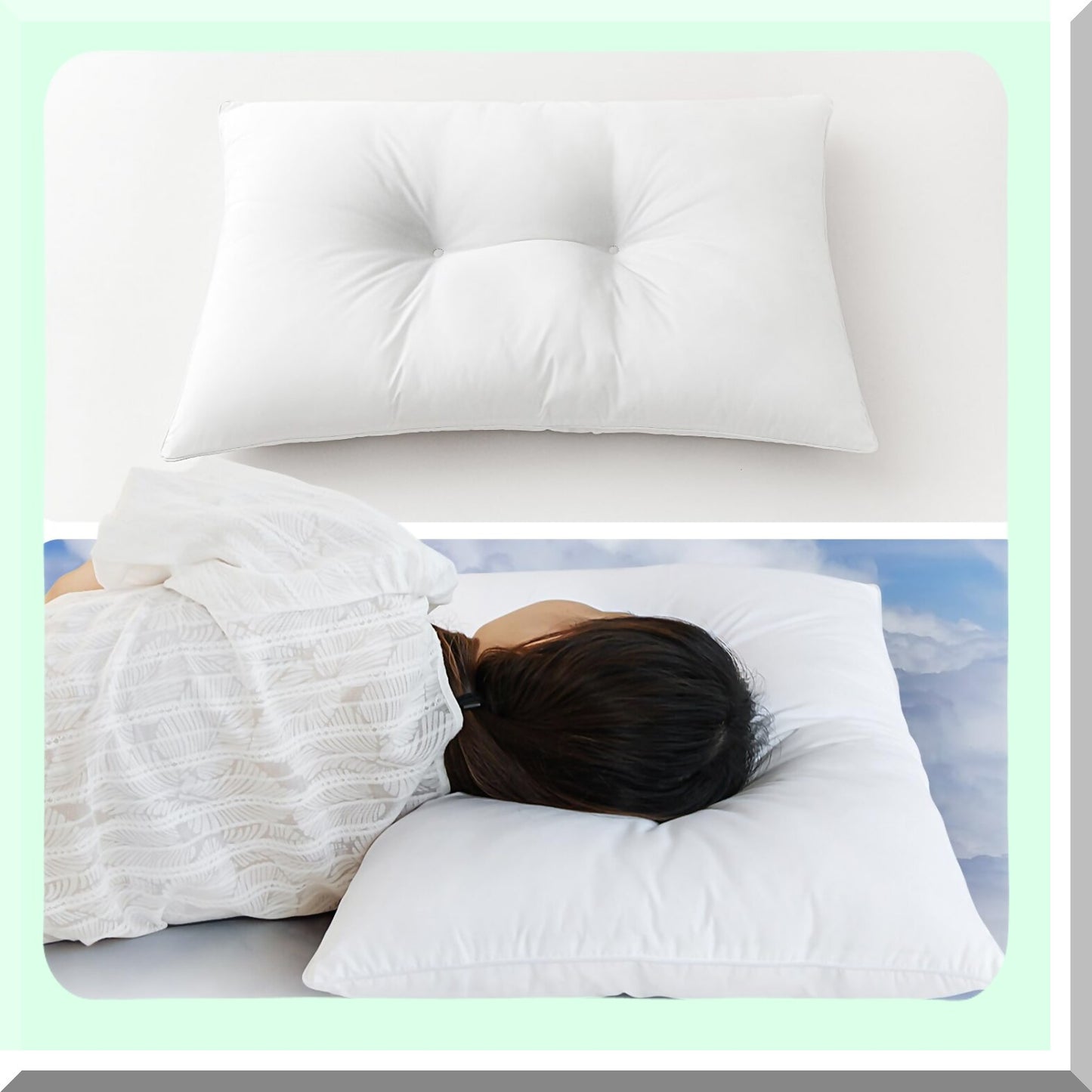 SleepGuard Comfort Pillows - 2 Pack | Back & Side Sleeper Ear Protection | Thin Medium Support with Concave Design | Soft & Elastic | Queen Size 20 x 30 in | White Color | Set of 2