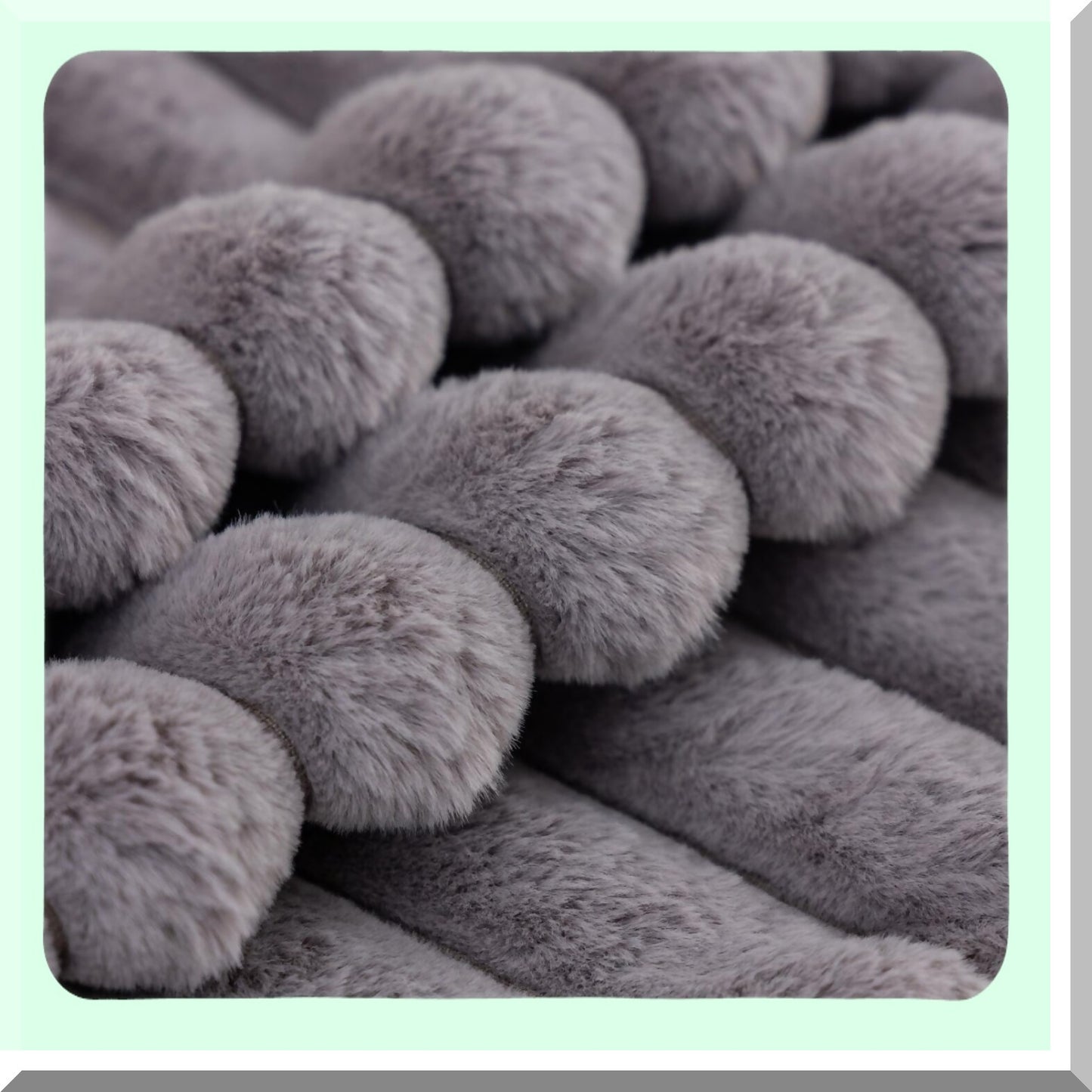 Fluffy Striped Plush Pillowcase Set - Decorative Cushion Covers for Sofa & Bedroom - Dark Grey Throw Pillow Covers - 22 x 22-Inch - Living Room Décor